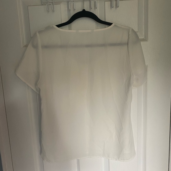 Cleo Petites White Blouse with Brown Buttons - Picture 2 of 6